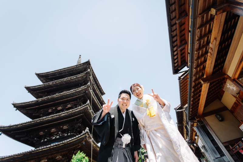 八坂の塔付近にて白無垢撮影♬