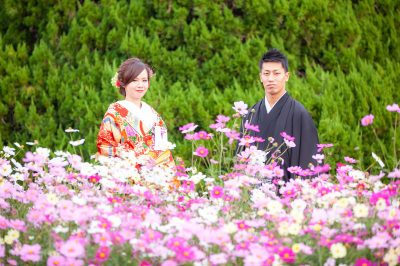 お花に囲まれて