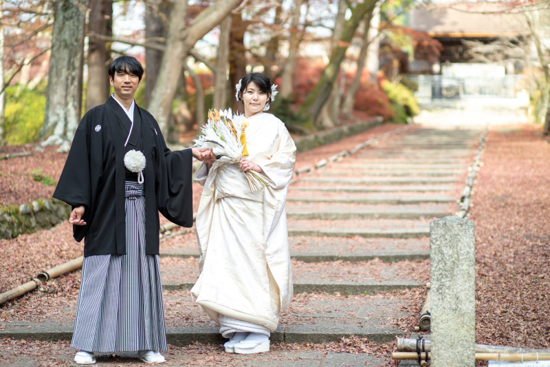 毘沙門堂で和装2点の撮影