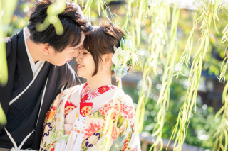 祇園で色打掛ロケ撮影