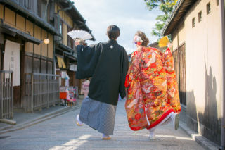 色打掛でワイワイ