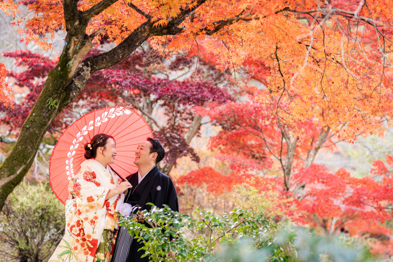 紅葉シーズンの嵐山にて