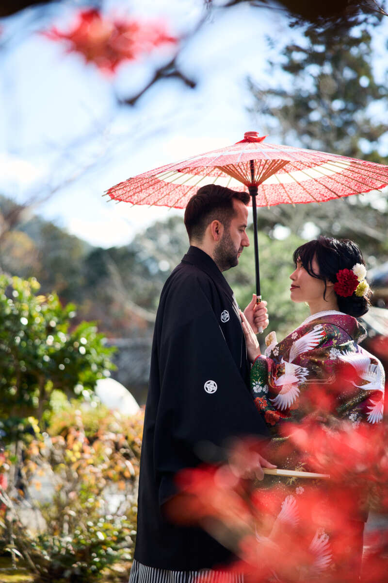 紅葉と番傘