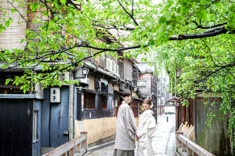 京都祇園、4月下旬の前撮り風景