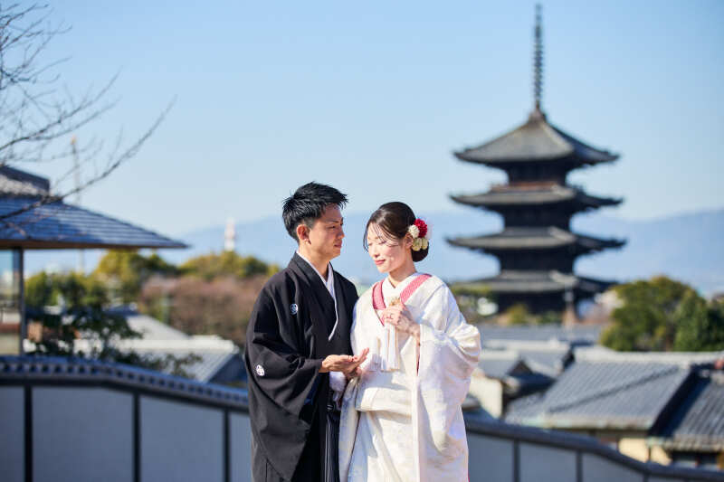 八坂の塔周辺での和装前撮り