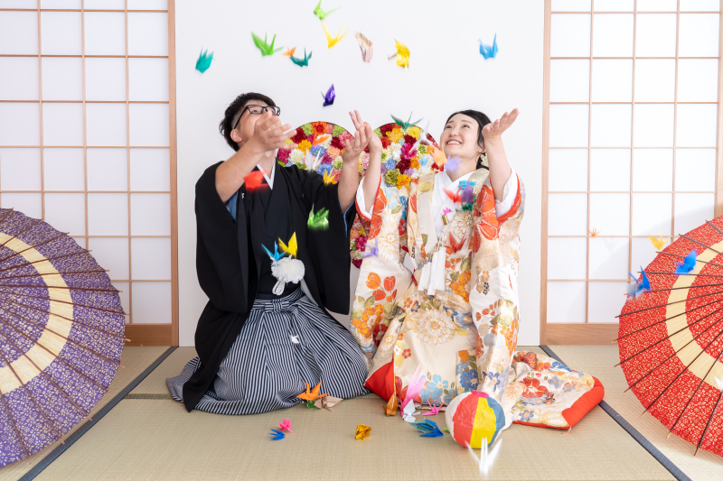 鶴に囲まれて盛大に!!