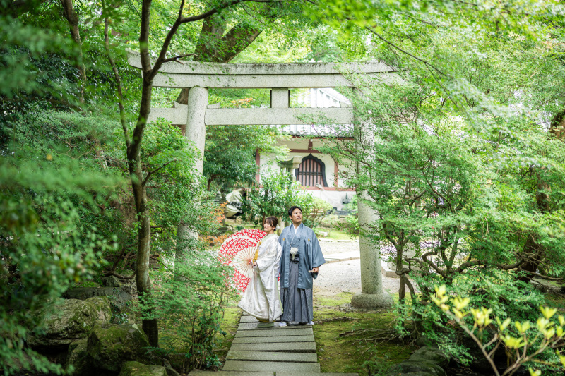 毘沙門堂にて白無垢ロケ