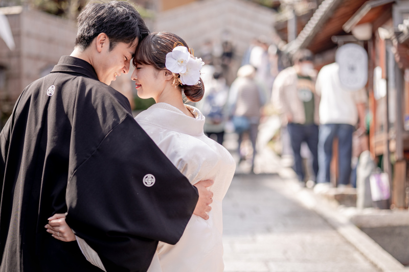 八坂の塔付近にて白無垢撮影