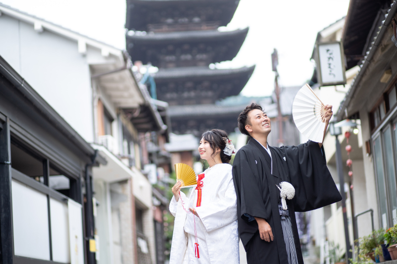 八坂の塔周辺でロケ