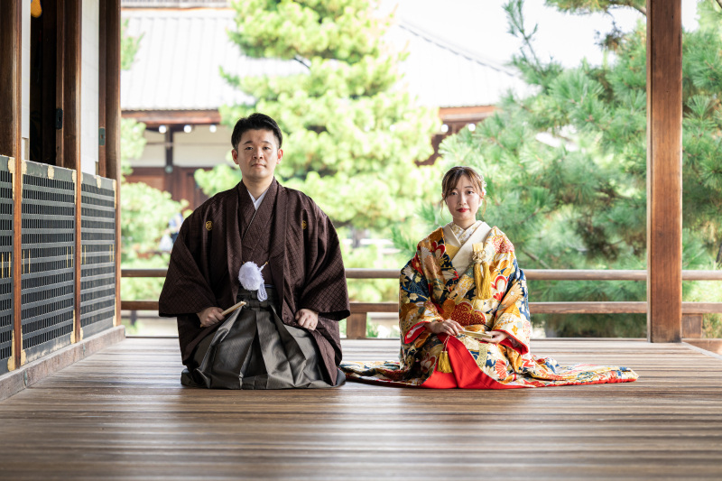 色打掛に着替えて