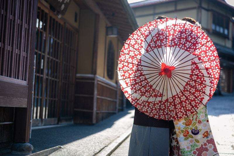 番傘を使用して