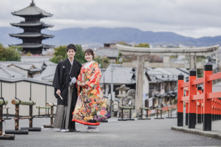 八坂の塔付近と大覚寺で和装2点前撮り！