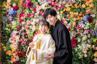 笑顔いっぱい　白無垢でスタジオ撮影！　