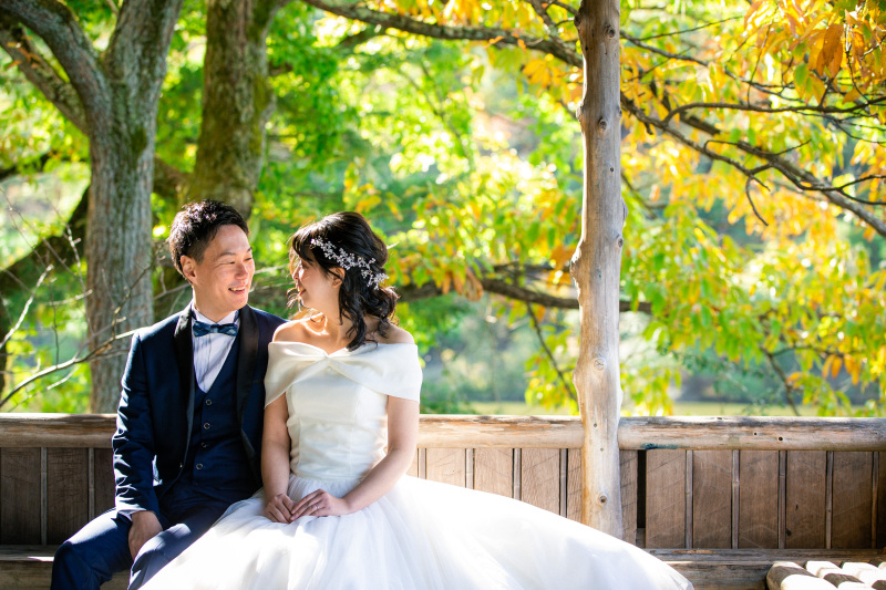 お二人らしい撮影　ロケ地2か所　八坂・みどりの森