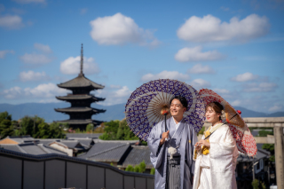 白無垢で八坂付近ロケ撮影