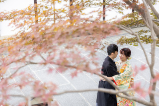 11月の八坂の塔付近にて