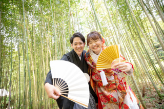 自然公園で撮影