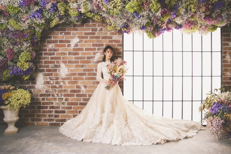 ドライフラワー&レンガ