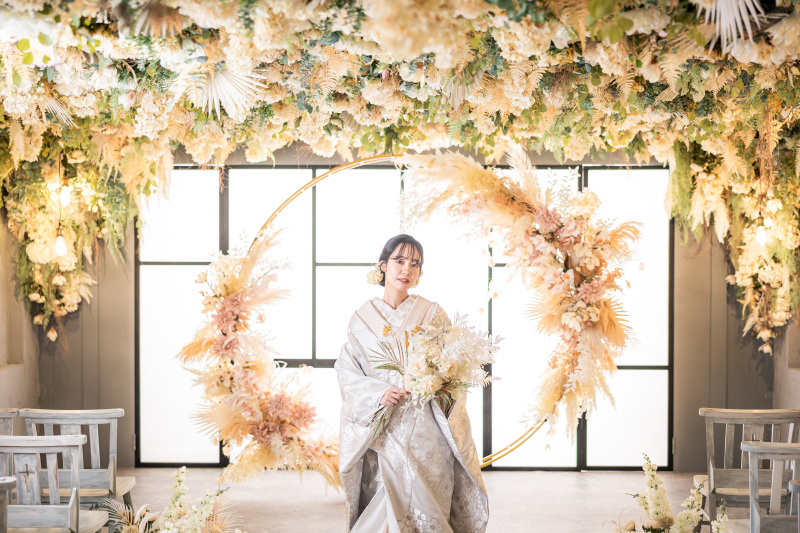 お花に囲まれて・・・