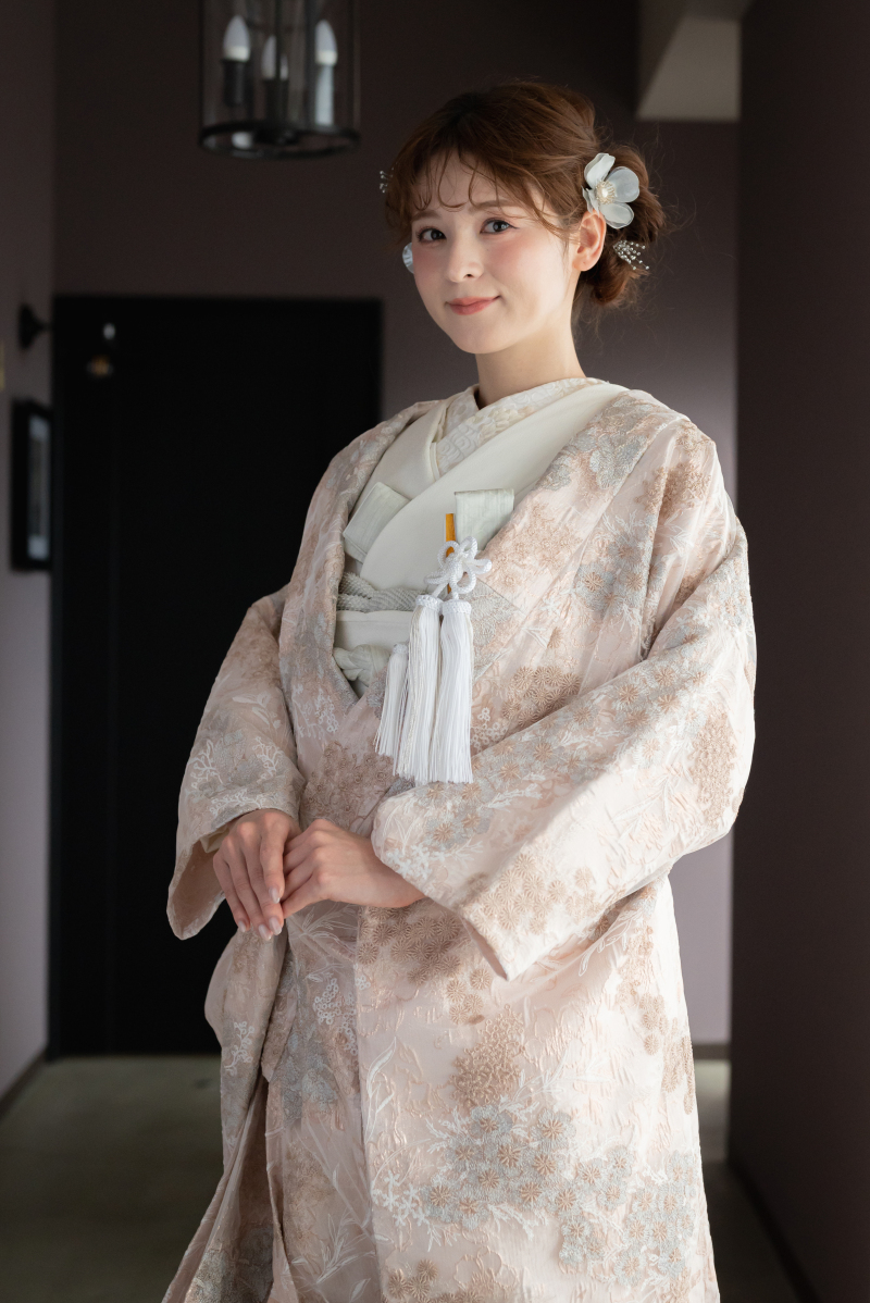 ジャガード打掛ピンク