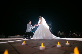 ふたりで衣裳6点！ラストはナイトウエディングフォト。