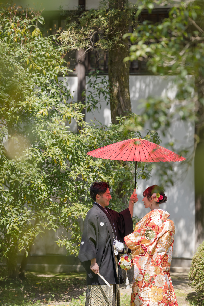 色打掛にチェンジして、庭園へ