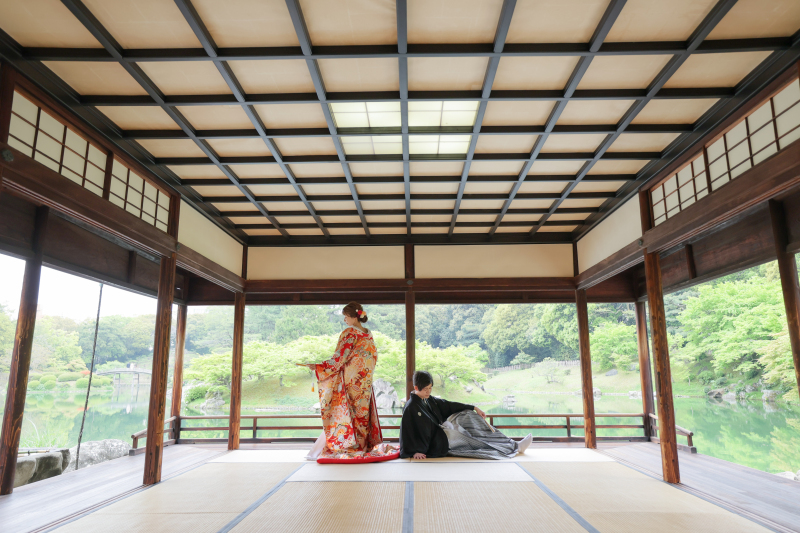 色打掛から撮影スタート!