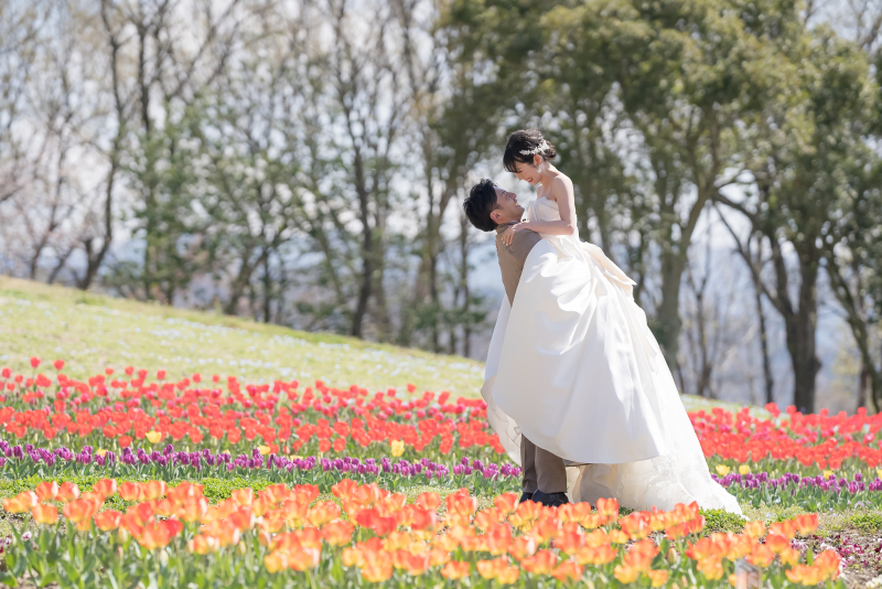 桜とチューリップ満開!!