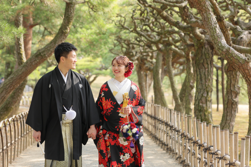 色打掛にチェンジして、庭園へ