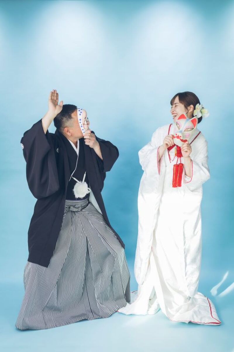撮影小物：お面（ひょっとこ・狐）