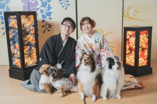 ＊12月：和装スタジオ1着プラン＊愛犬に囲まれて♪