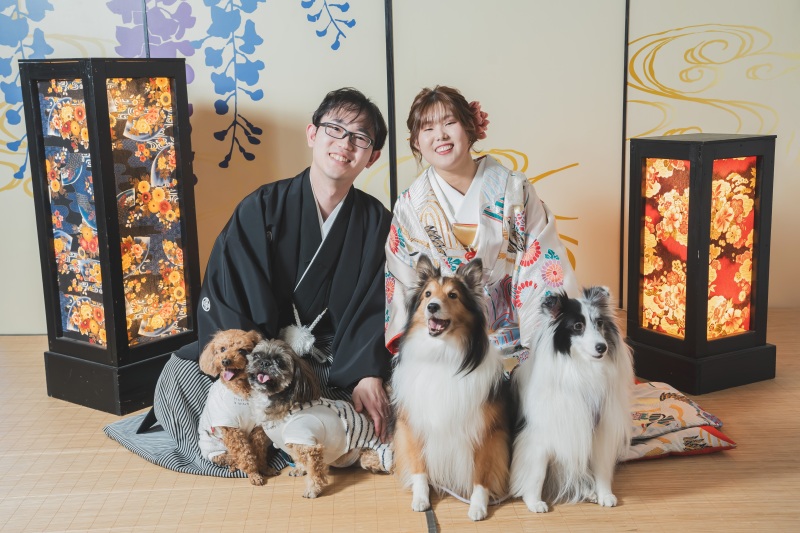 *12月:和装スタジオ1着プラン*愛犬に囲まれて♪