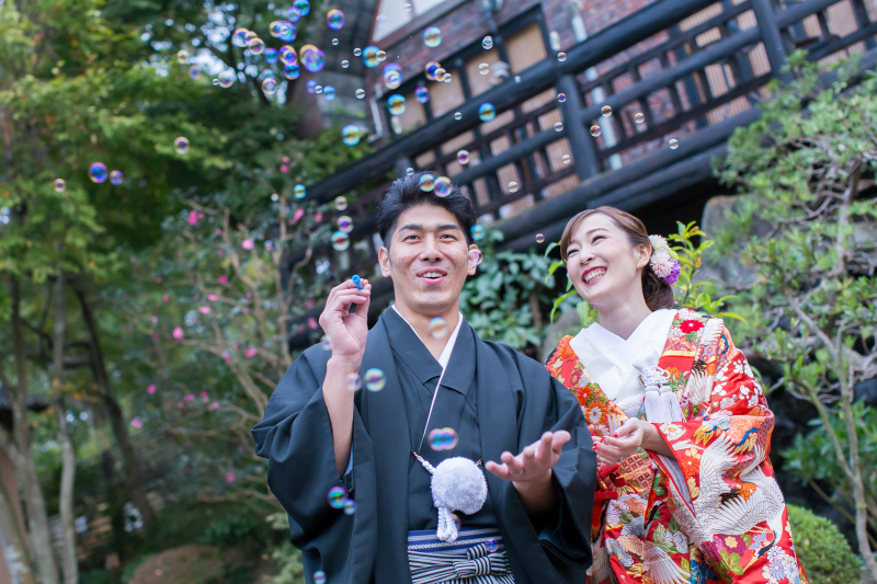 シャボン玉を使って