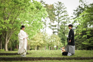 ＊4月：和装洋装2着ロケーション＆チャペル/ガーデン＊愛犬も一緒に♪