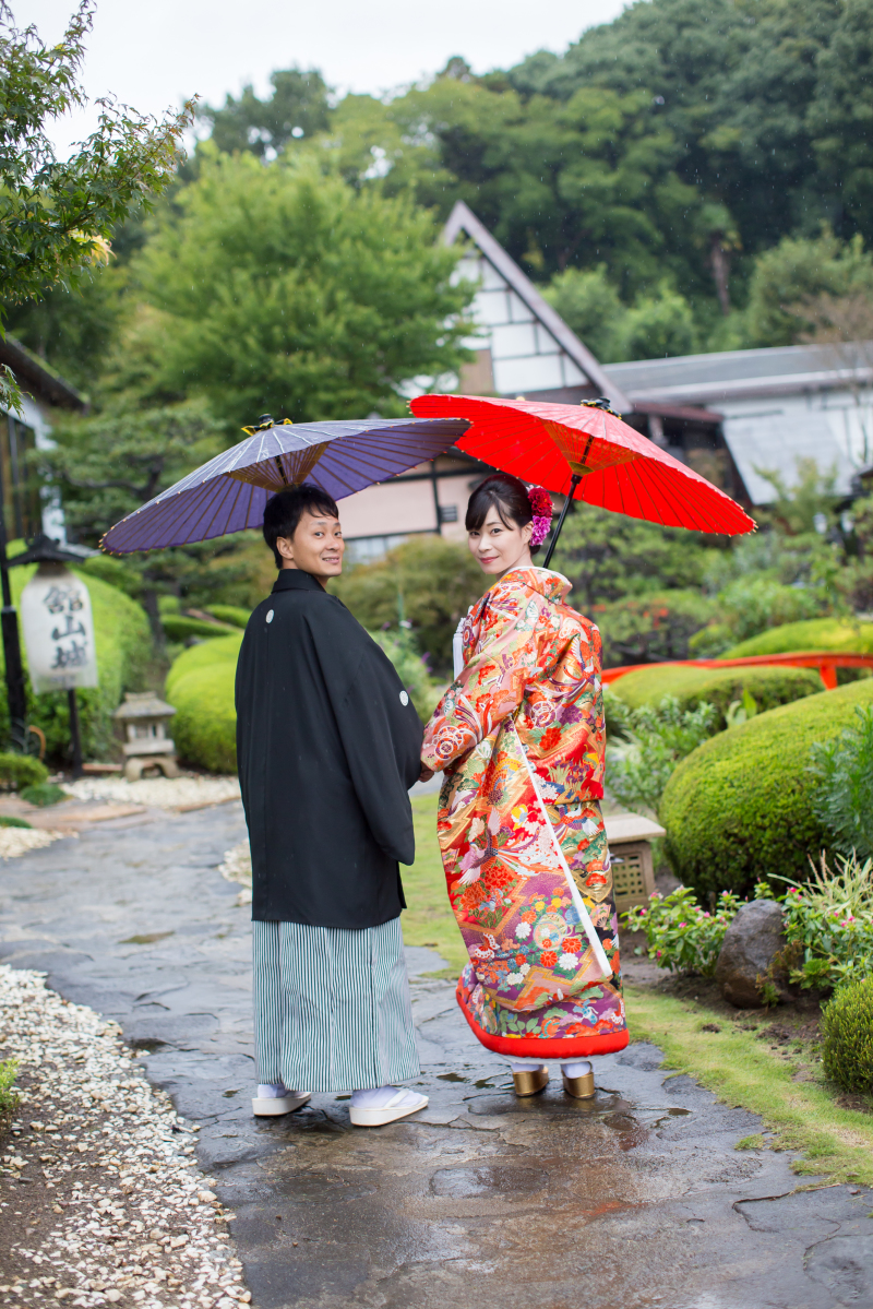 小雨でも番傘があればOK✧˖°