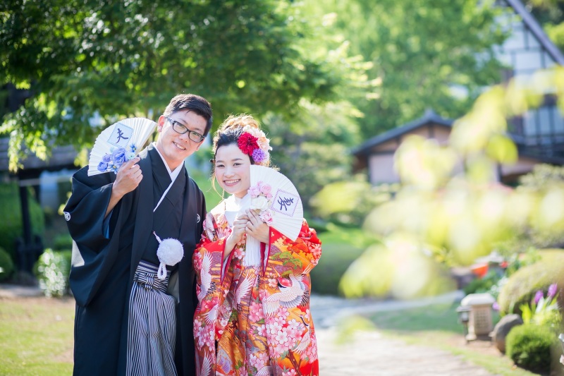 舘山城の庭園にて