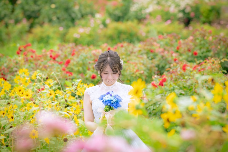 *7月:洋装2着チャペル&お花畑*和装も追加して♪