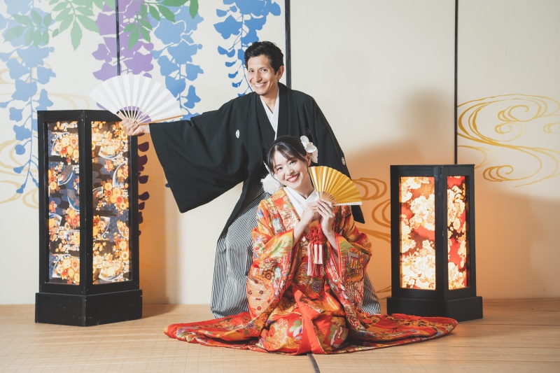 和装にピッタリの背景も完備