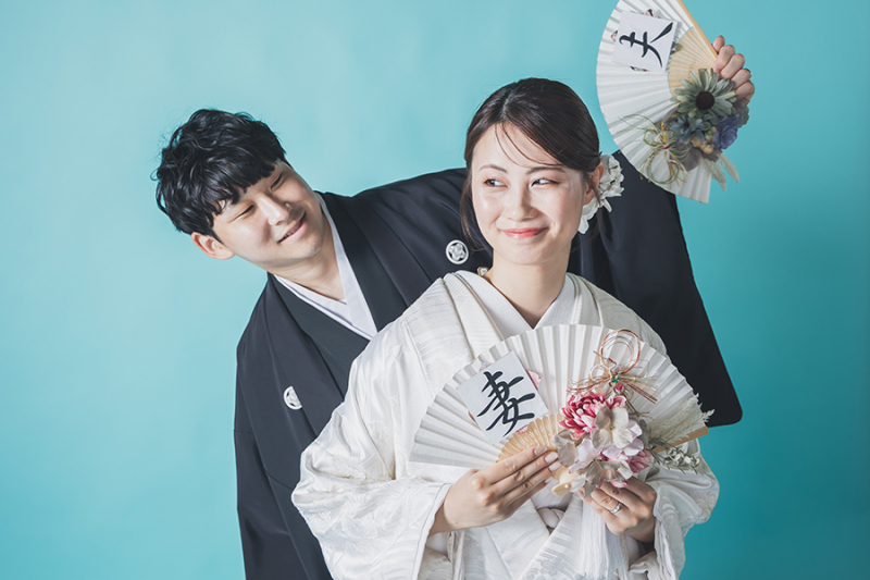 『夫』『妻』の扇子で♪