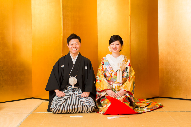 金屏風前から撮影スタート！