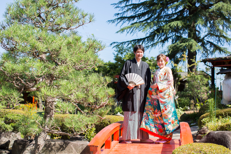 舘山城の庭園にて