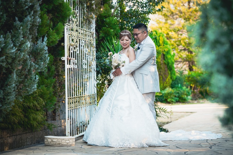 結婚式場の敷地内プライベートガーデンでも