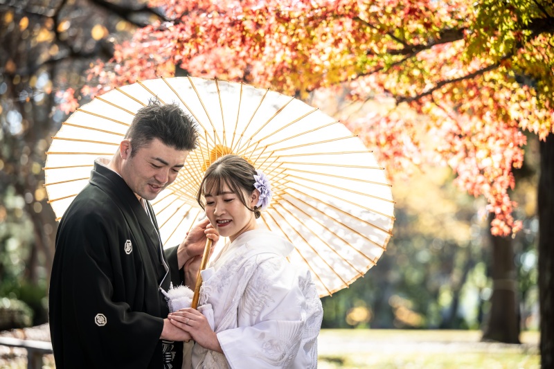 最幸の天気にベストタイミングな紅葉前撮り