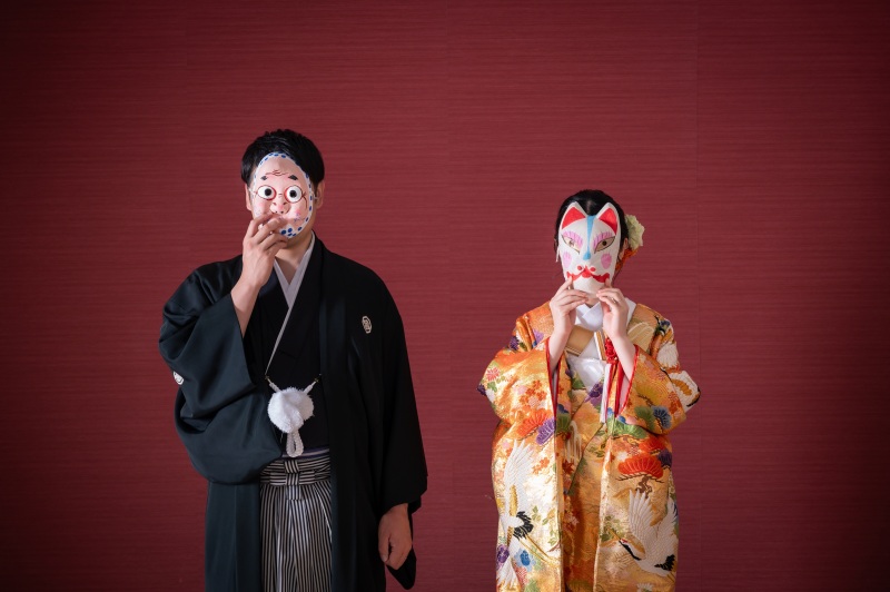 お次はお面で...