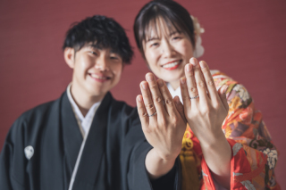 ＊3月：和装スタジオ1着プラン＊笑顔が素敵なお二人♪