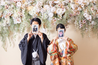 ＊7月：和装洋装2着スタジオ＆ガーデン＆チャペル＊ロングベールカット