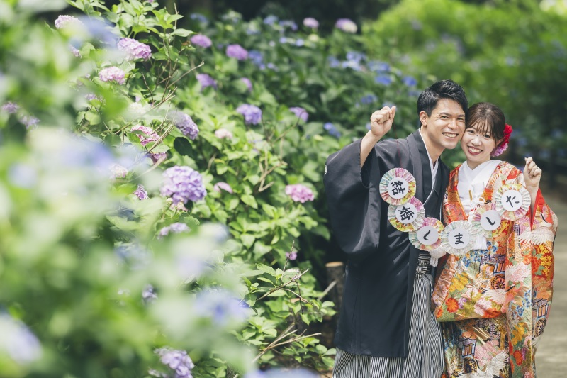 ✿プレミアム・6月撮影✿【紫陽花シーズン：和装1着ロケーション】データ130カット含む・衣裳差額なし　平日限定　