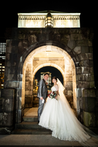 ウェディングドレス＊丸の内ナイトロケーションフォト＊