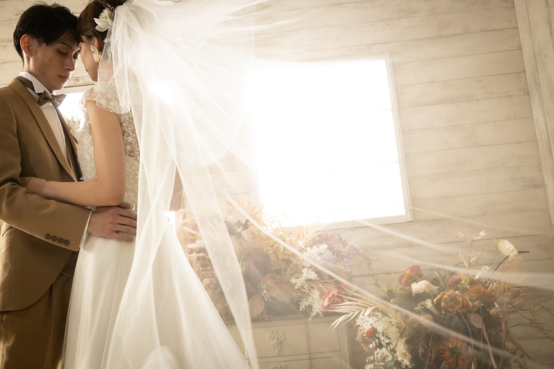 ベールをふわっと