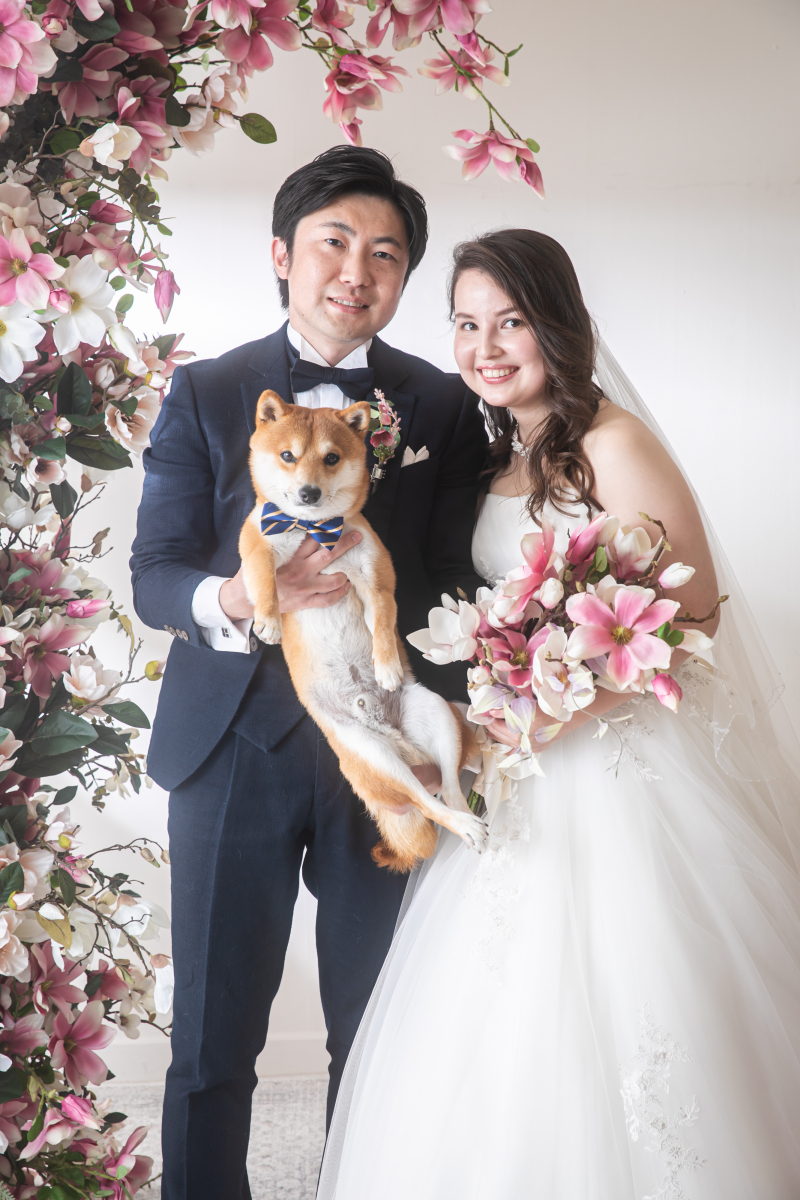 お二人とワンちゃんのショット♪